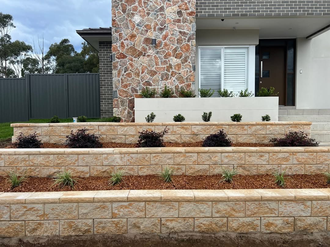 After: Tiered retaining & entrance